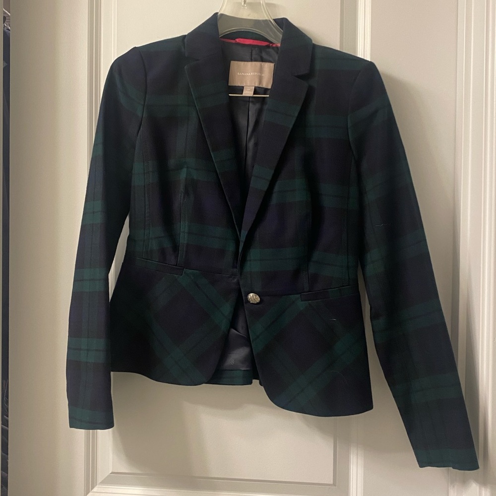 Plaid Banana Republic Jacket; Size 0P